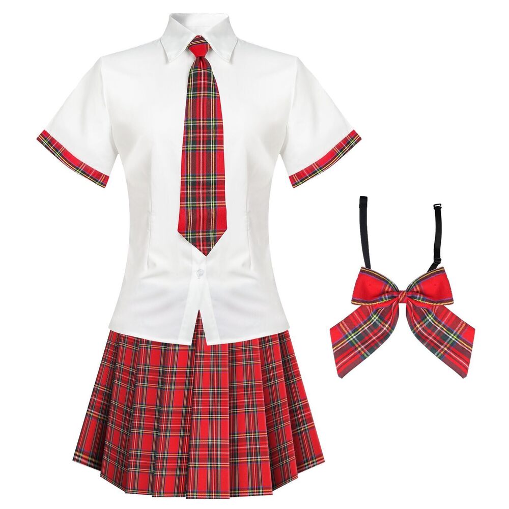 6659 School Girl Outfit Lingerie Set Sexy Student Costumes With Plaid Mini